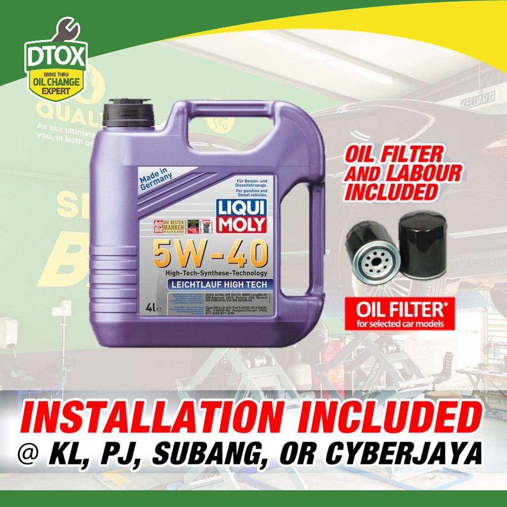 Installation Provided ENGINE OIL SERVICE PACKAGE Liqui Moly