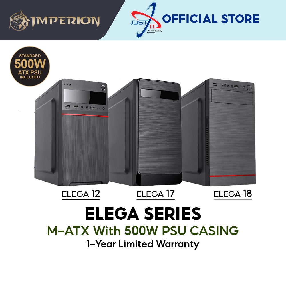 IMPERION ELEGA 12 ELEGA 17 ELEGA 18 M ATX WITH 500W PSU PC CASE