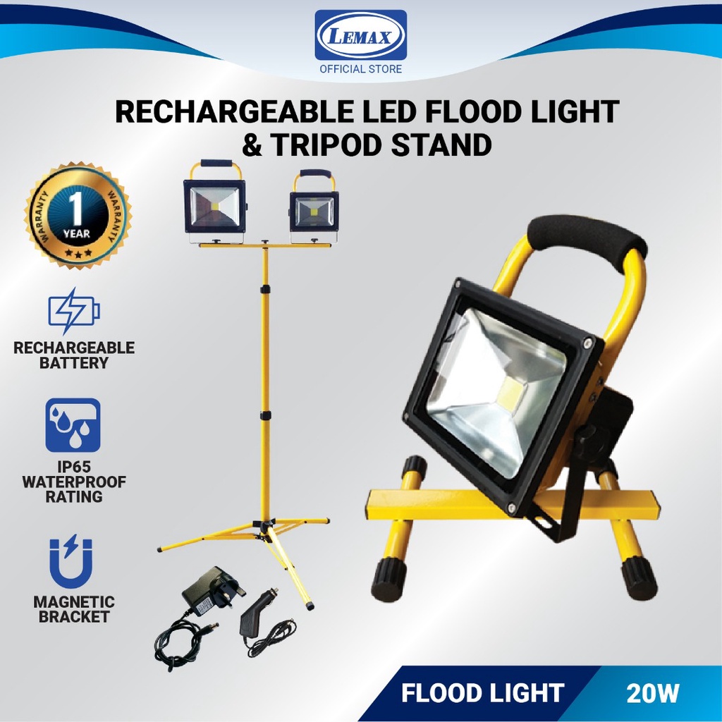 Lemax Portable Led Flood Light W Shopee Malaysia