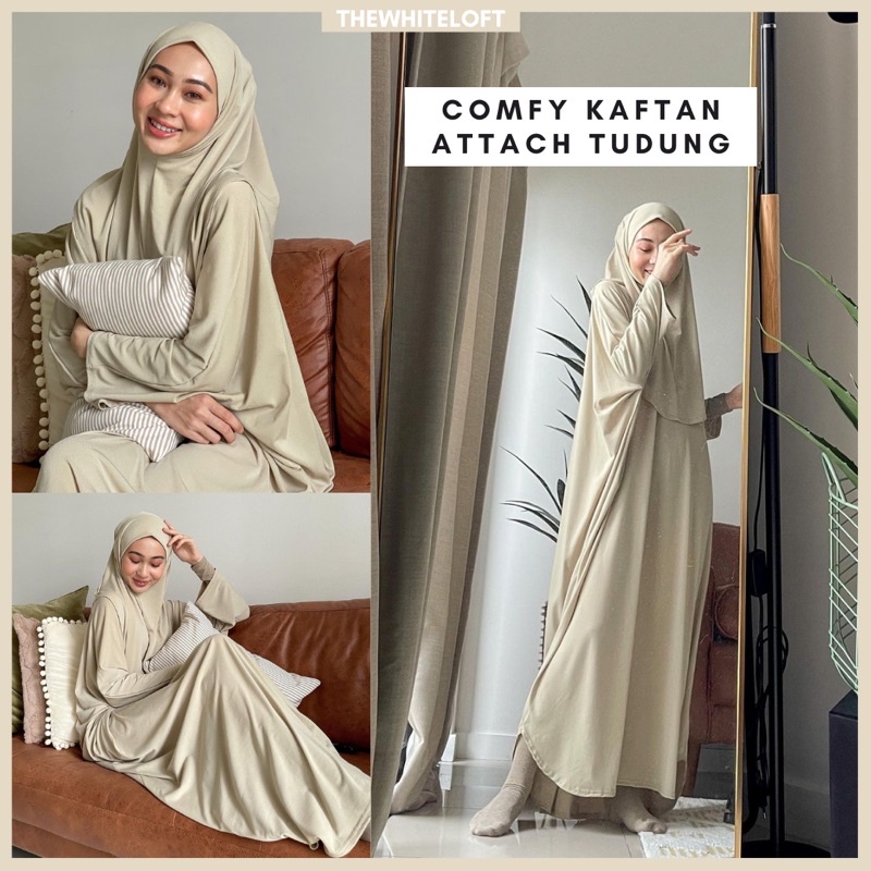 Readystock Comfy Kaftan Attach Tudung Haurabelle Petite Home Series