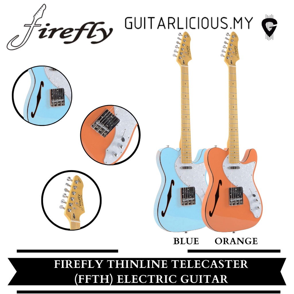 Firefly FFTH Thinline Telecaster Semi Hollow Electric Guitar With Bag