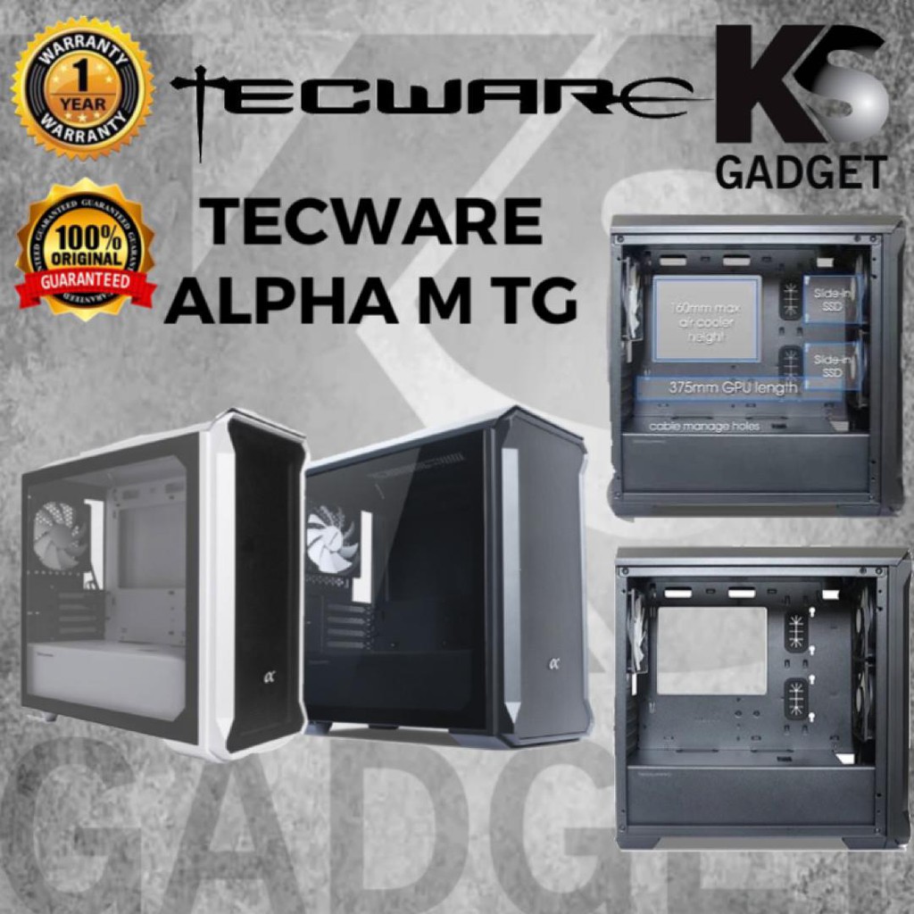 Tecware Alpha Atx Gaming Casing Alpha M Tg Matx Gaming Casing Black