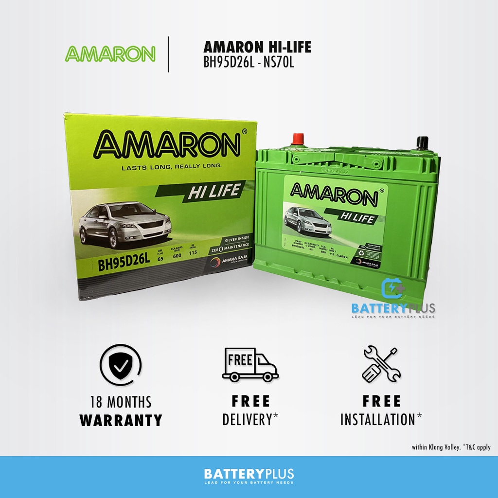 NS70L 95D26L Amaron Hi Life MF Car Battery Bateri Kereta For Toyota