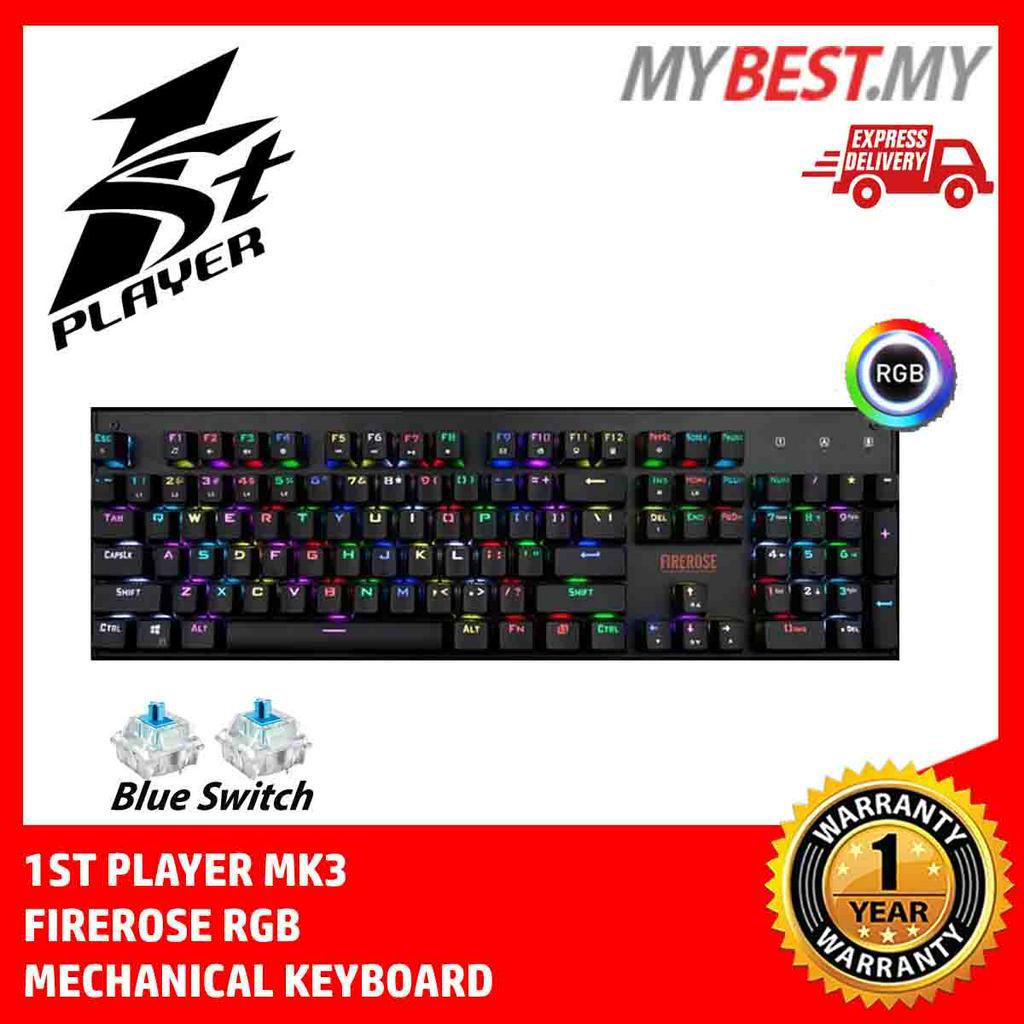 St Player Fire Rose Mk Mechanical Gaming Keyboard Black Shopee Malaysia