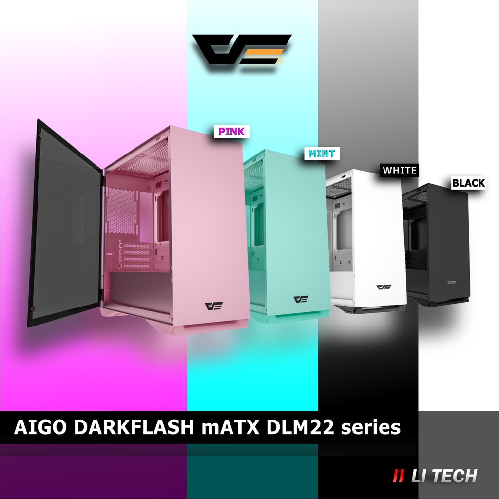 Aigo Darkflash Dlm Matx Casing No Fan Tempered Glass Gaming Chasis