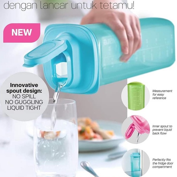 Tupperware Fridge Water Bottle 2L Botol Air Tumbler Eco Bottle 2L