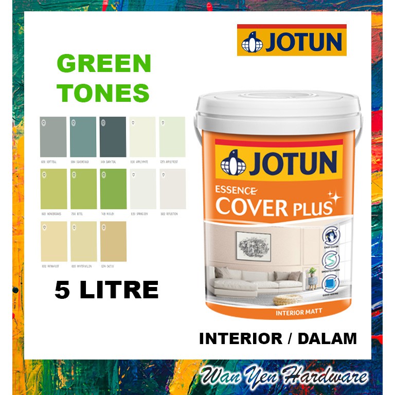 5 LITRES GREEN TONES JOTUN ESSENCE COVER PLUS MATT INTERIOR DALAM