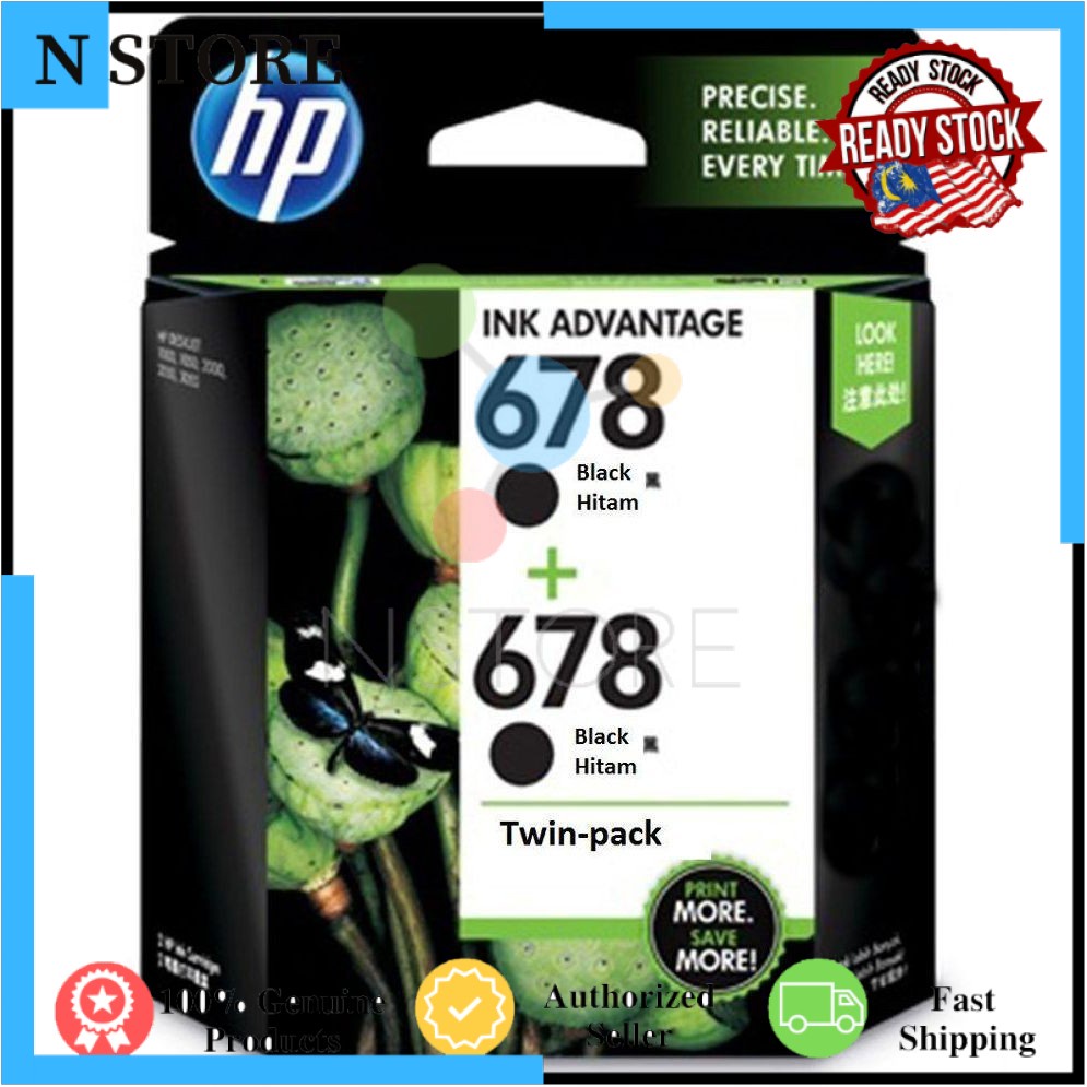 HP 678 Black Tri Color Twin Pack Combo Pack HP678 Original Catridge