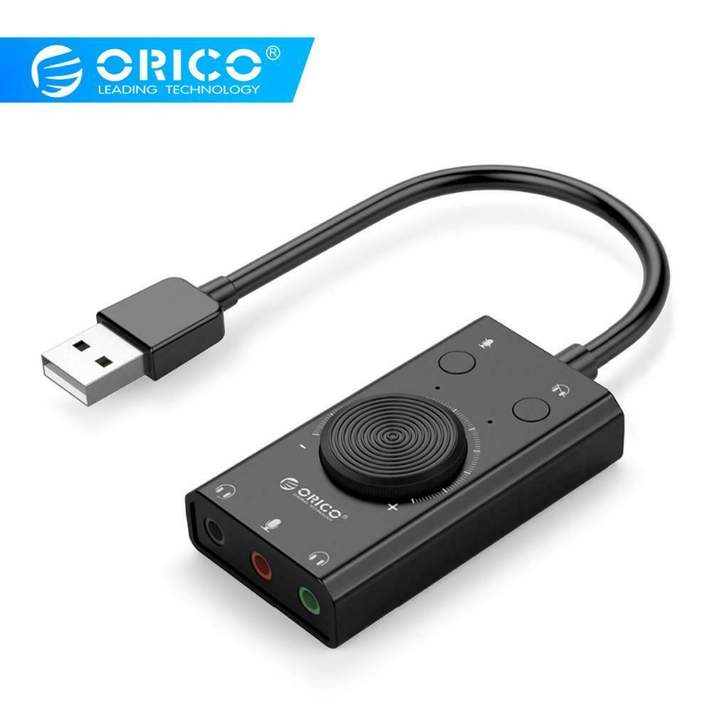 Orico Sc External Sound Card Mic Headphone Mm Jack Audio Adapter