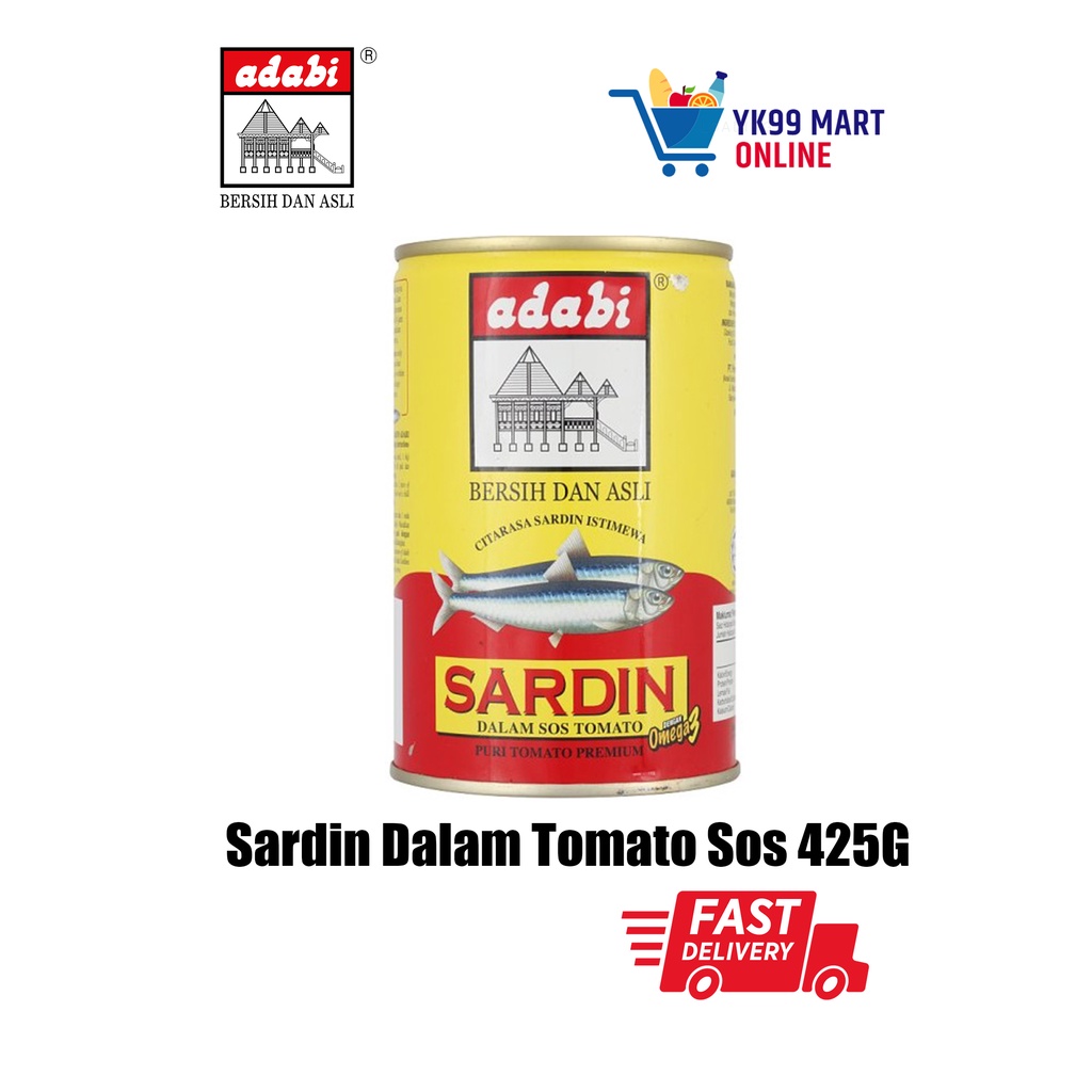 Adabi Sardin Dalam Tomato Sos 425G Shopee Malaysia