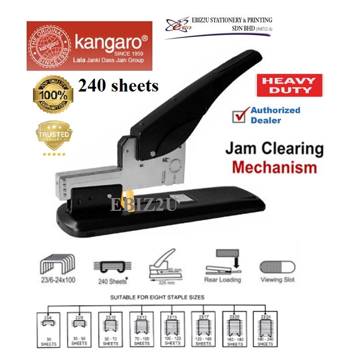 Kangaro Hd Heavy Duty Staplers Sheets Stationery Office