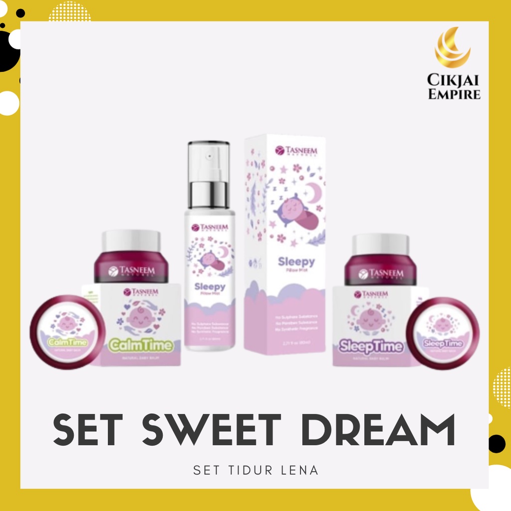 Tasneem Naturel Set Tidur Lena Sweet Dream Balm Calm Time Sleep Time