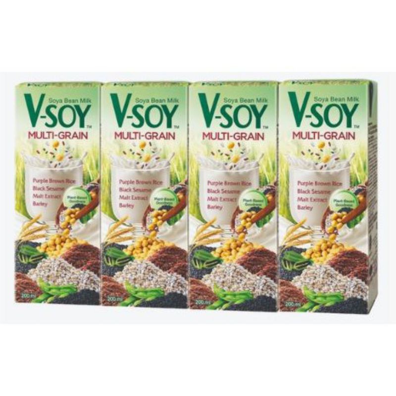 V Soy Multi Grain Soya Bean Milk 4 X 200ml Shopee Malaysia