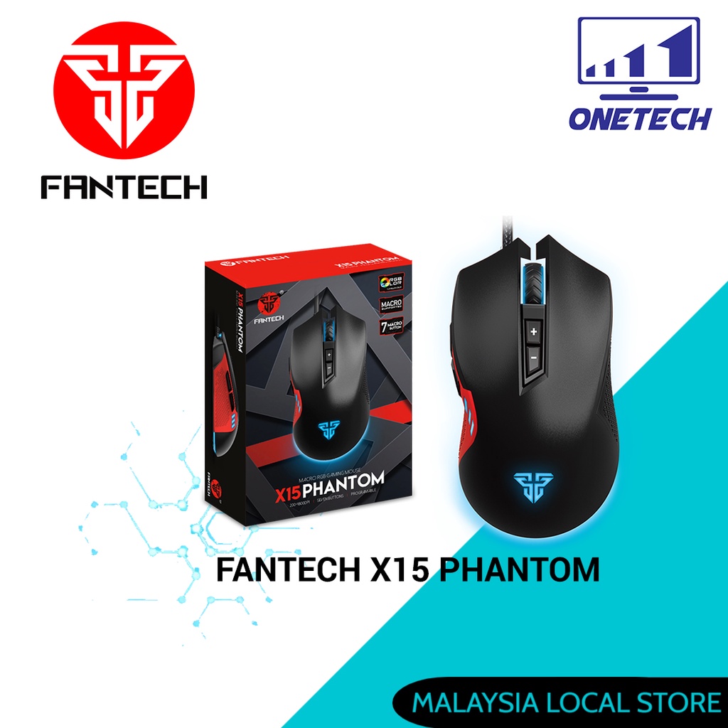 Fantech X15 PHANTOM Macro RGB Programable Gaming Mouse 4800DPI 7 MACRO