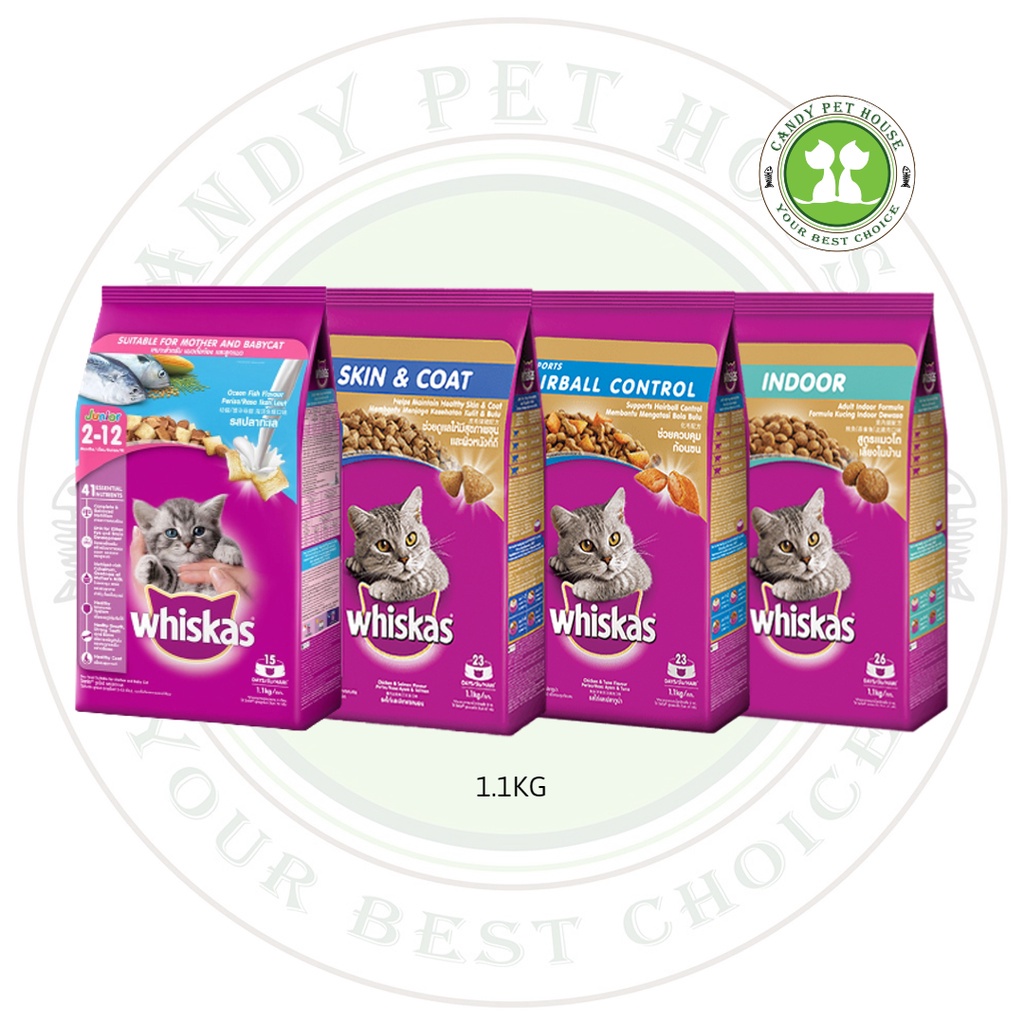 Whiskas Cat Dry Food Junior Adult Kibbles Makanan Kucing Kg