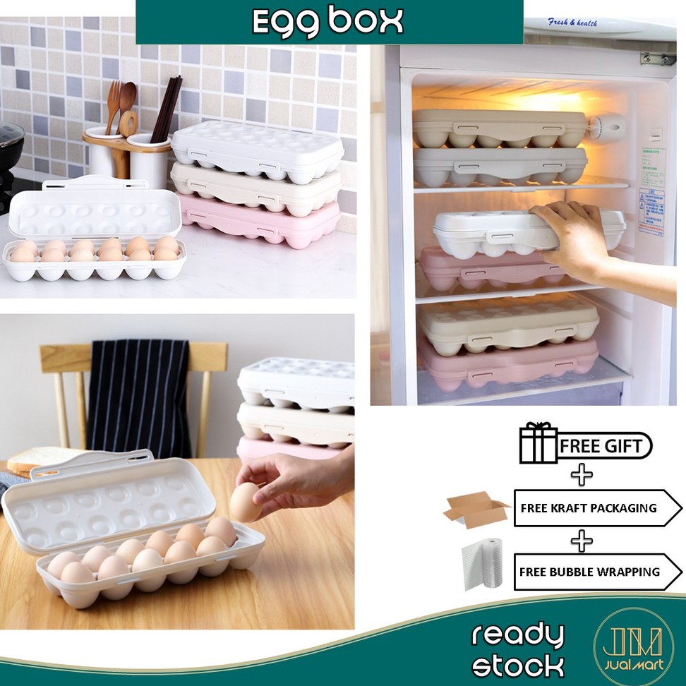 Grid Egg Box Storage Tray Bekas Plastik Letak Telur Peti Ais Rak