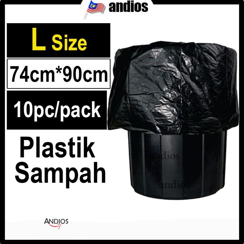 Plastik Sampah Hitam Garbage Bag Beg Tong Size S M L XL Dustbin Trash