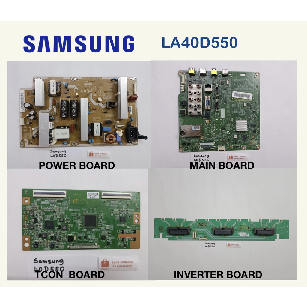 SAMSUNG LCD TV LA40D550 40D550 Power Board BN44 00440A Main Board BN41