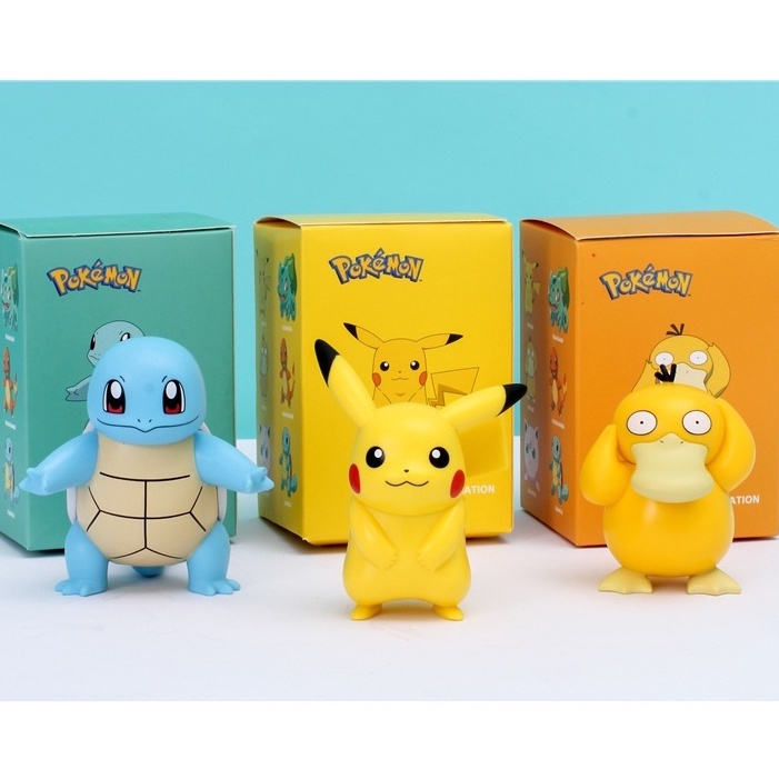 Pokemon Pikachu Bulbasaur Charmander Squirtle Jigglypuff Psyduck Action