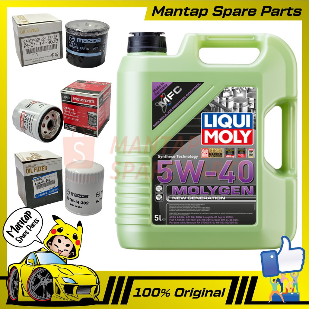 Liqui Moly Fully Synthetic Molygen 5W40 Engine Oil 5L 5W 40 Minyak