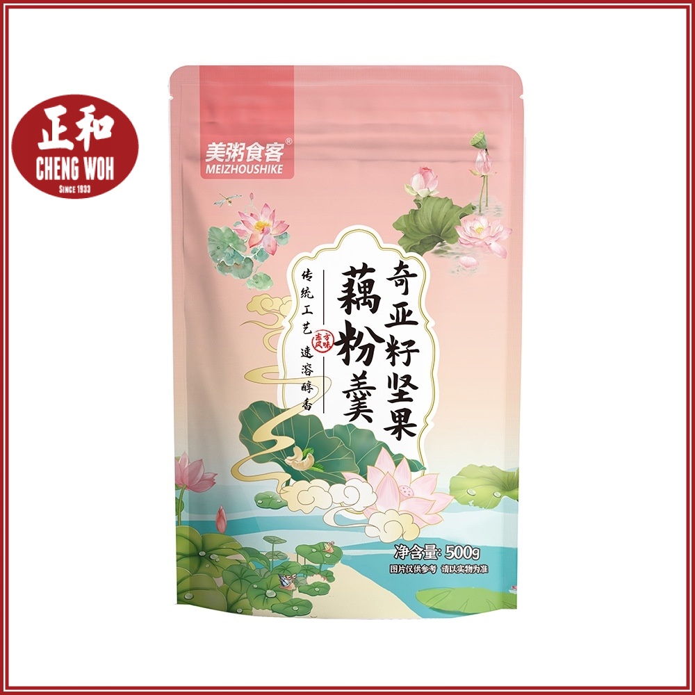 美粥食客 奇亚籽坚果藕粉羹 500g Lotus Root Powder with Chia Seed Nuts Shopee Malaysia