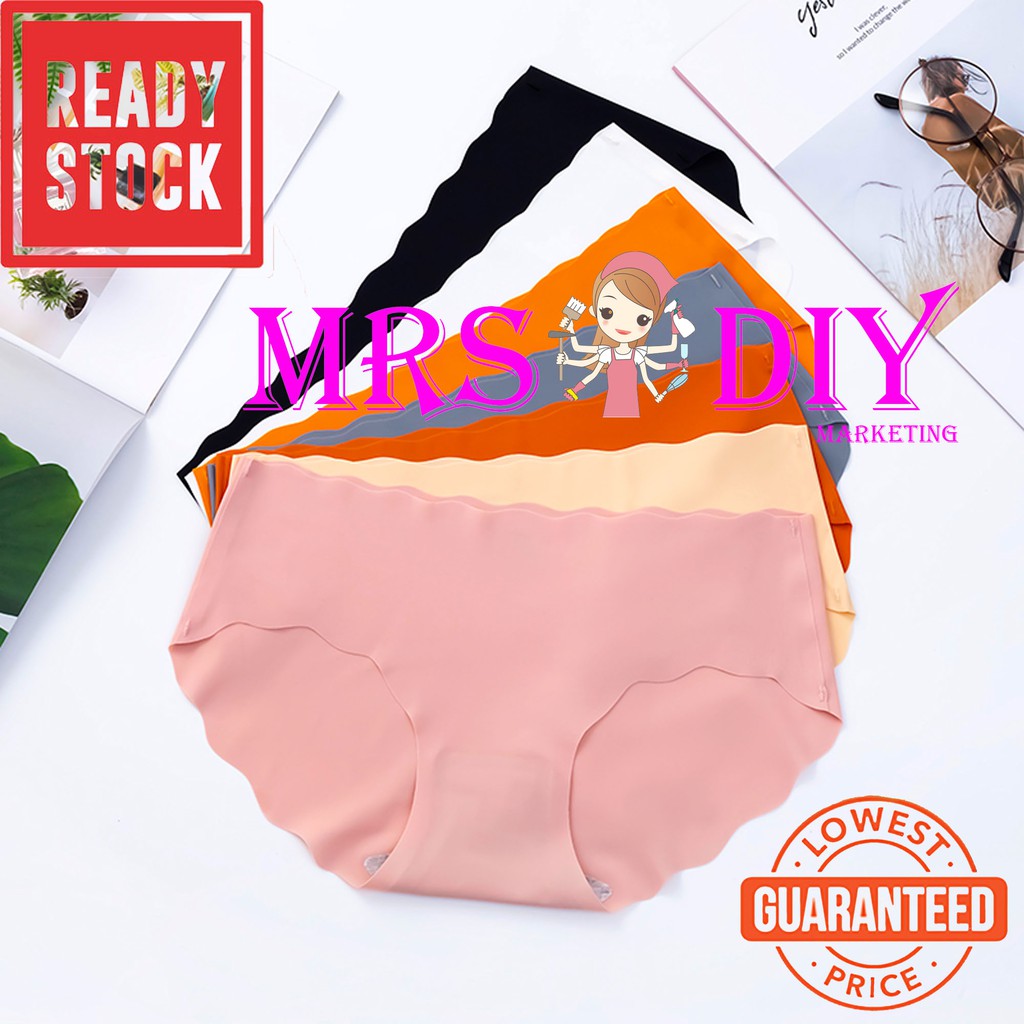 Mrs Diy Curvy Women Panties Seluar Dalam One Piece Seamless Ice