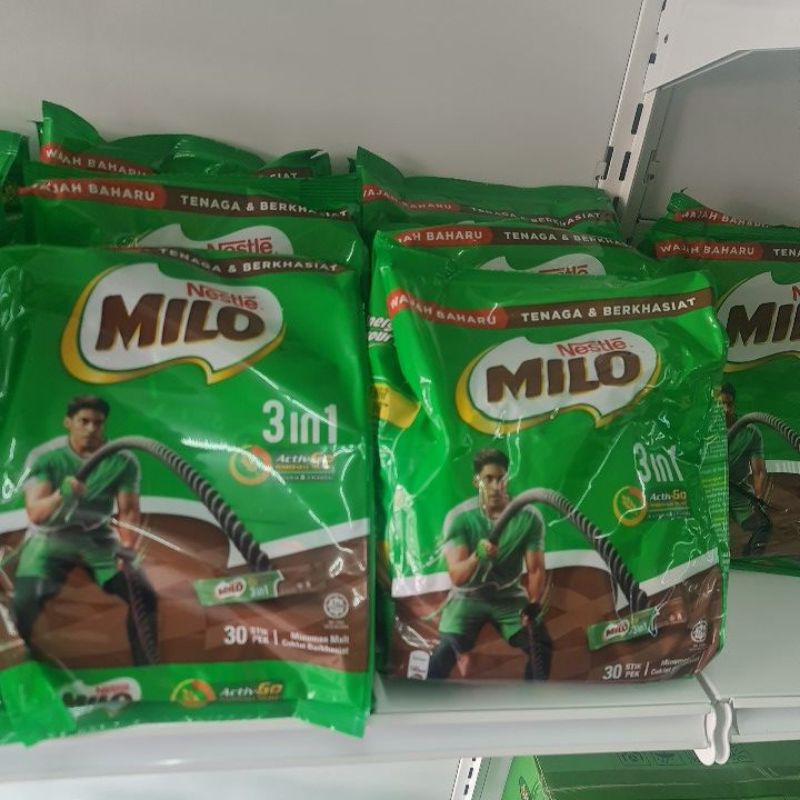 Nestle Milo 3 In 1 Activ Go Chocolate Malt Powder 33g X 30stik Pek