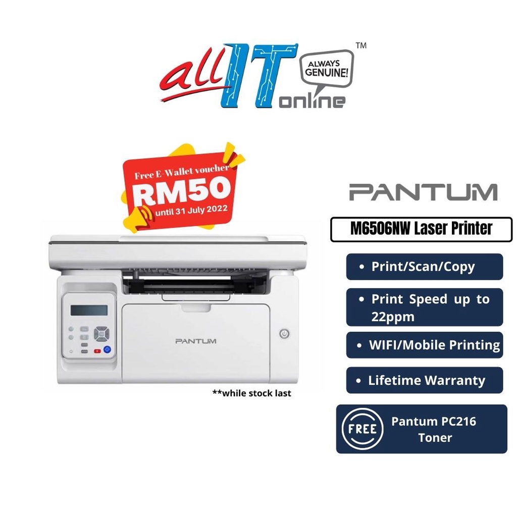 Pantum M6506NW Monochrome Laser Printer Shopee Malaysia