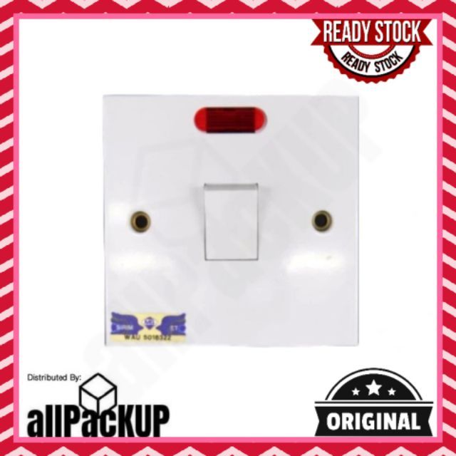 UMS 20A 250V AC DP Flush Switch With Neon Indicator WH220N Shopee