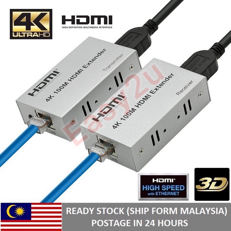 K Hdmi Extender M Over Single Cat E Cat Ethernet Cable Up To M