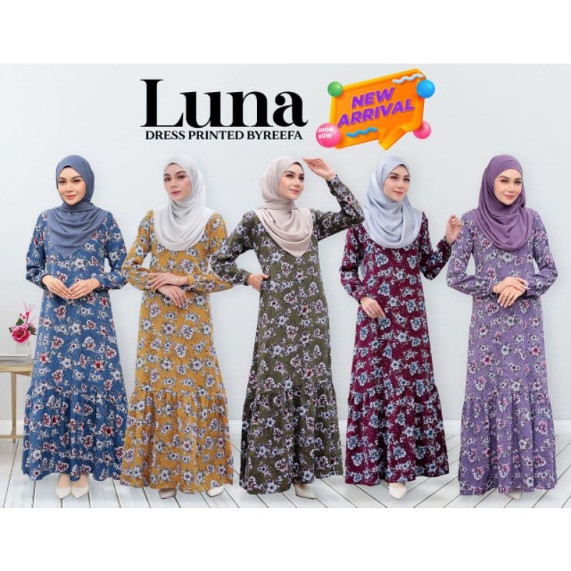 Dress Luna Dress Wudhu Friendly Byreefa Collection Shopee Malaysia