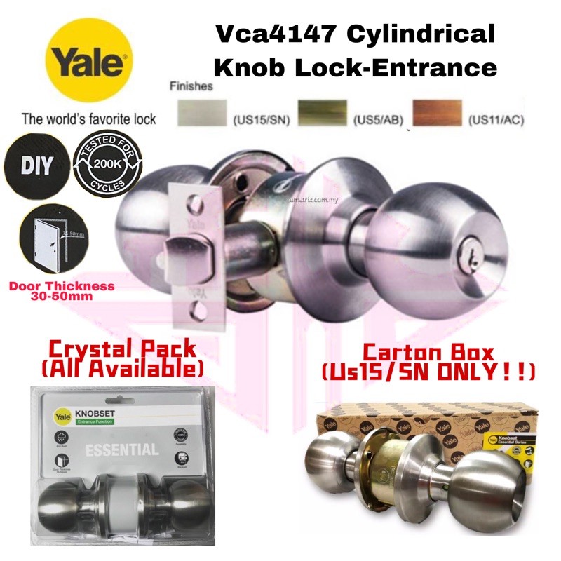 Yale Vca Us D Us Us Stainless Steel Cylindrical Knob Lock