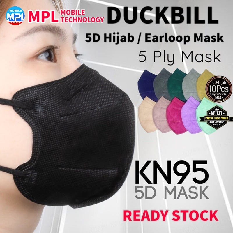 Ready Stock 50 Pcs Bundle Pack KN95 Masker 5D Duckbill 5 Ply Headloop