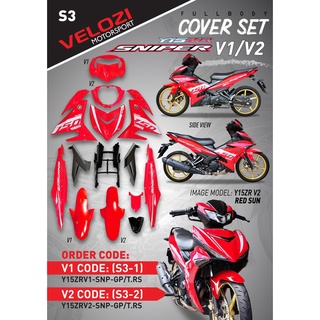 YAMAHA Y15 Y15ZR V1 V2 SNIPER RED SUN COVERSET BODYSET SIAP TANAM