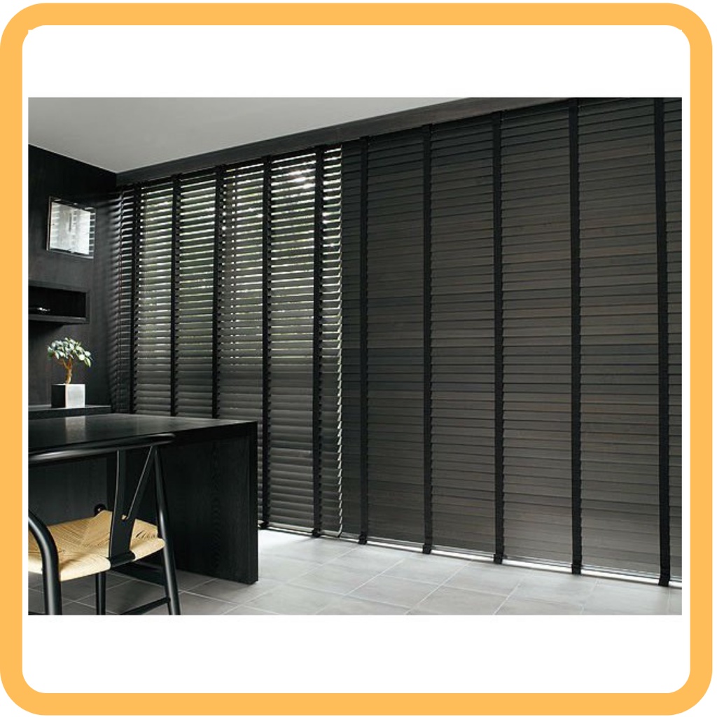 Timber Venetian Blinds 25MM Decorative Tape Price Calculate Per SQFT