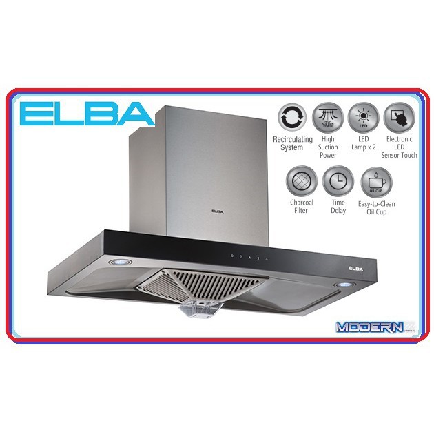 ELBA EH H9027ST SS 1400M3 DESIGNER HOOD COOKER HOOD KITCHEN CHIMNEY