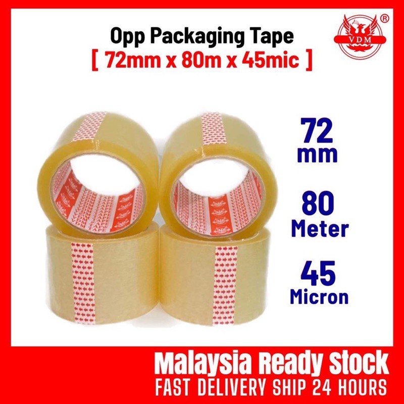 VDM Ready Stock VDM OPP TAPE 72MM X 80M X 45MIC ADHESIVE TAPE