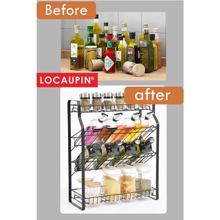 Locaupin Tier Spice Rack Organizer For Cabinet Kitchen Spice