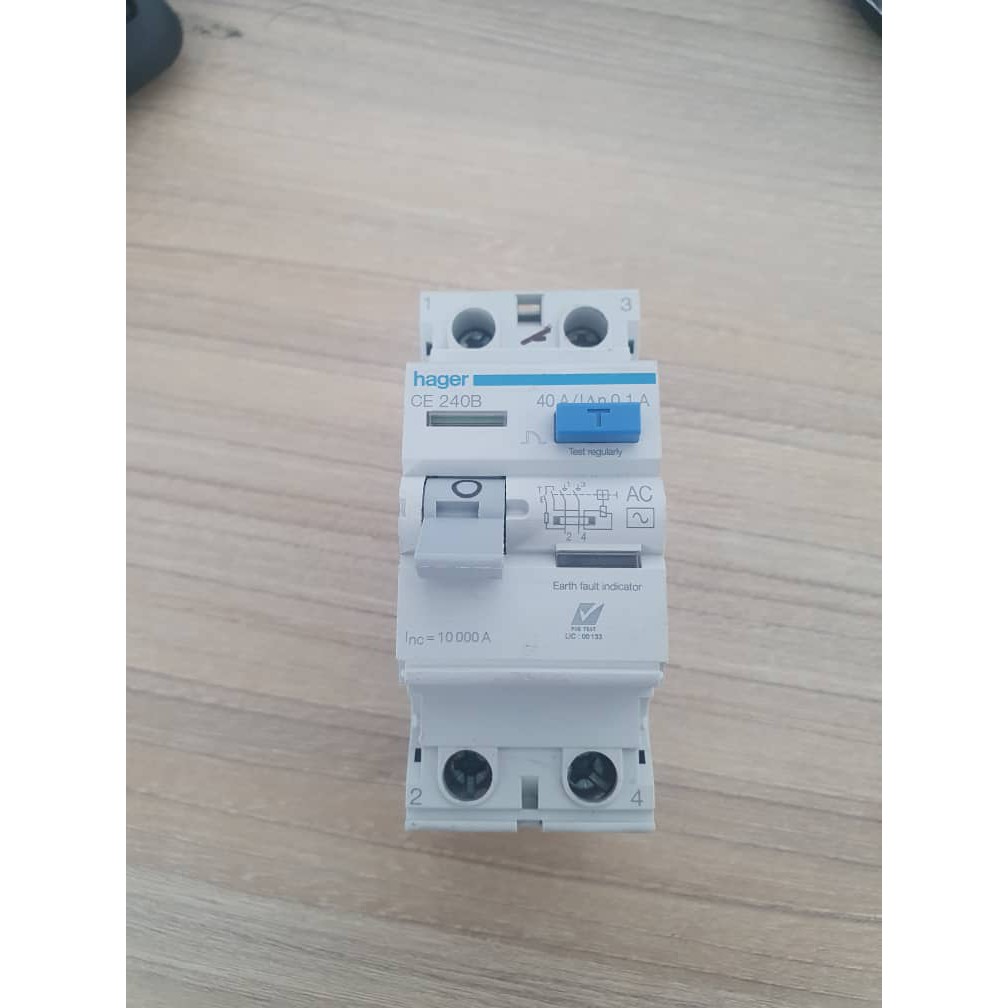 Hager 40A 2 Pole RCCB ELCB 100mA CE240B Shopee Malaysia