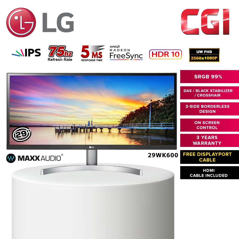 Lg Wk Ultrawide Wfhd Ips Led Hdr Led Monitor Wk W