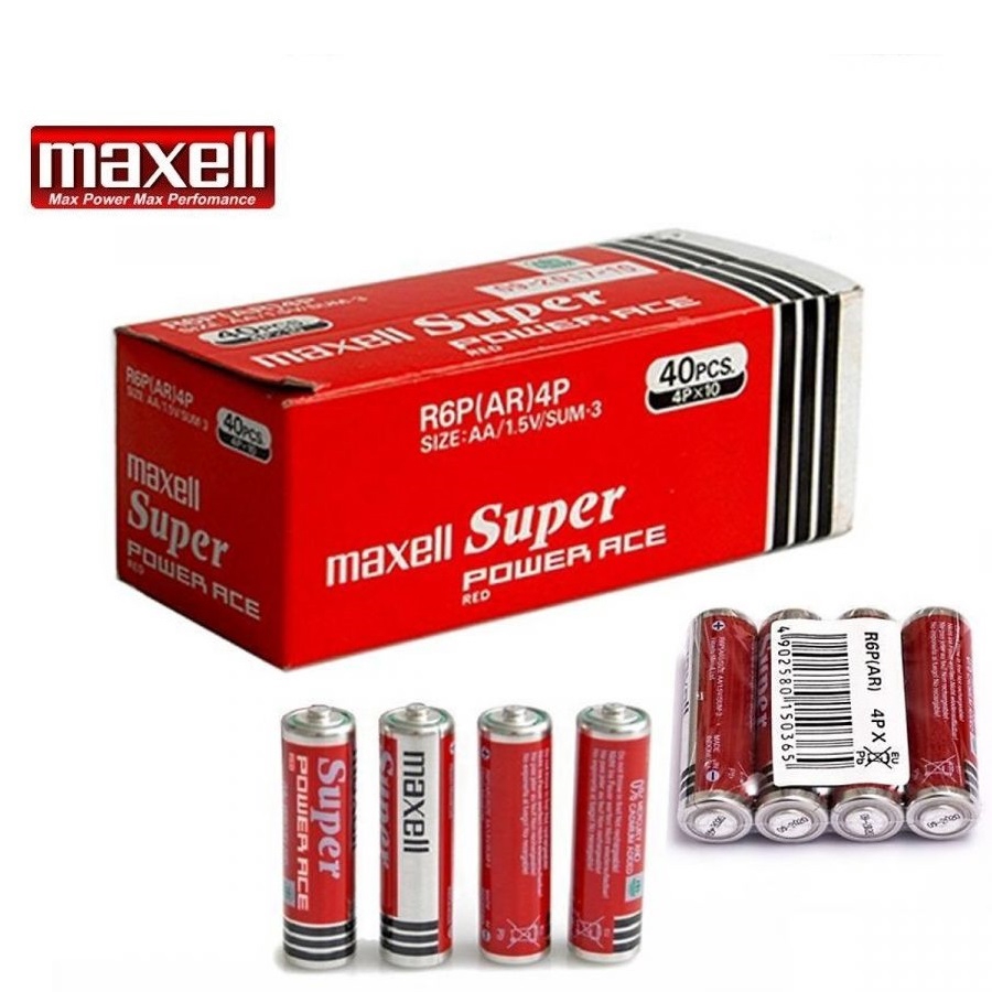 40PCS GENUINE Maxell AA Super Power Ace Heavy Duty Battery R6P AR 4P