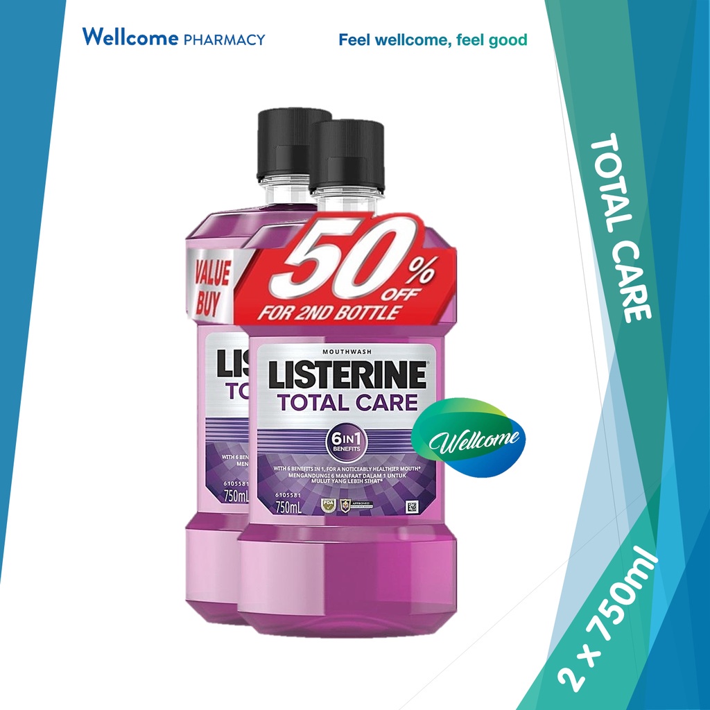 Listerine Total Care Mouthwash 2 X 750ml Twin Pack Shopee Malaysia