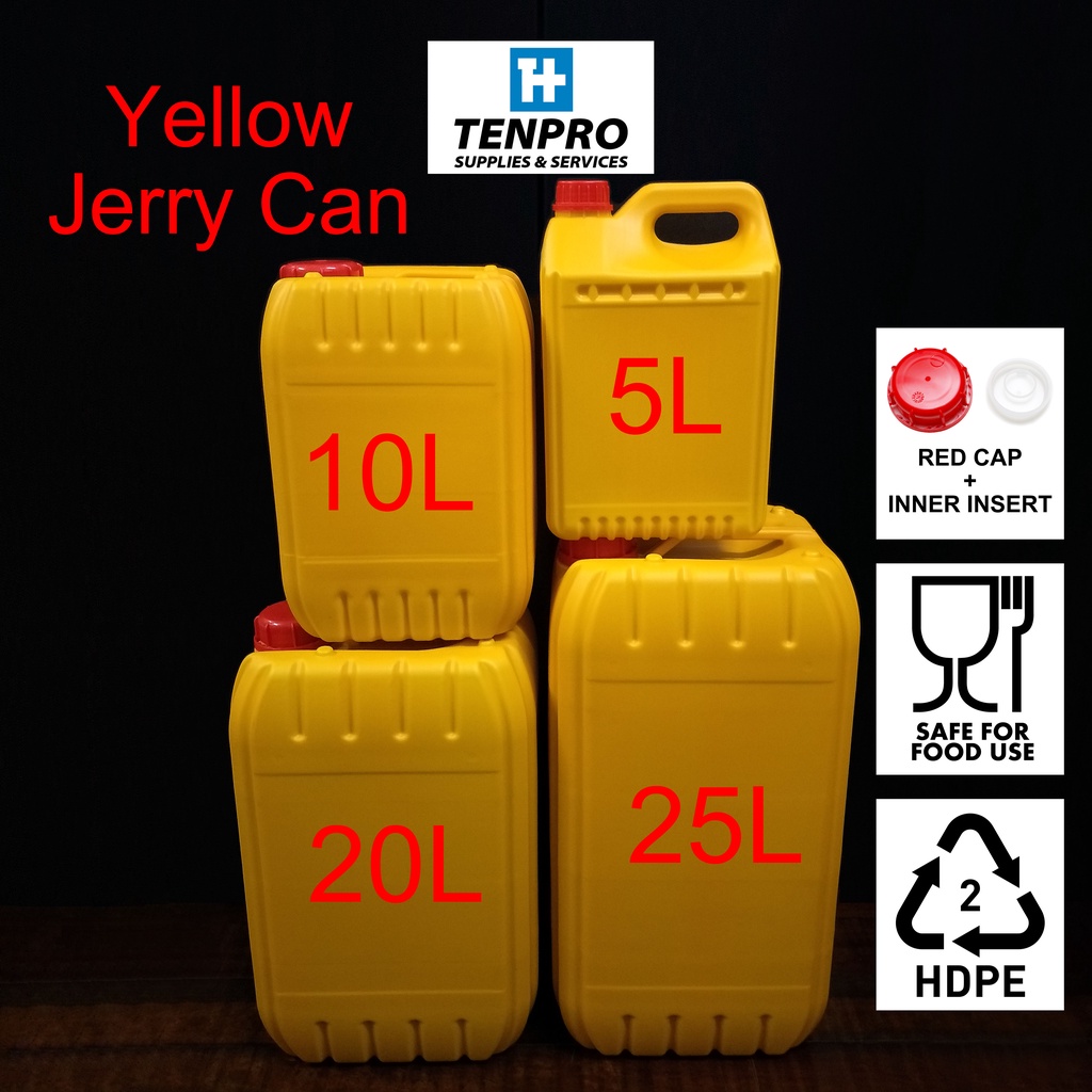 New Yellow L Liter Jerry Can Plastic Bottle Hdpe Container