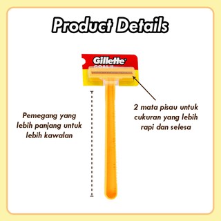 Gillette Nacet Ii Yellow Nacet Disposable Razor Pisau Cukur