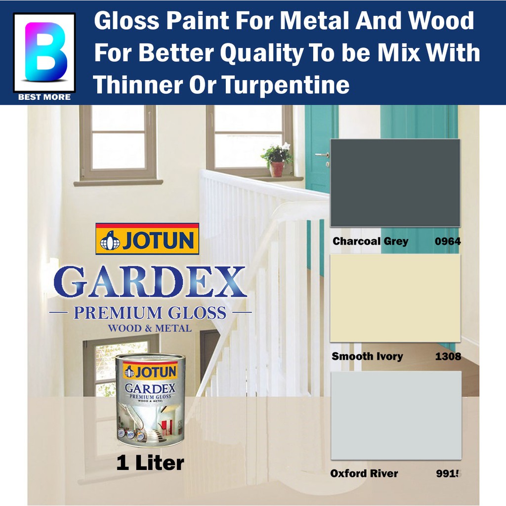 Jotun Paint Gardex Premium Gloss Wood And Metal 1 Liter Charcoal Grey