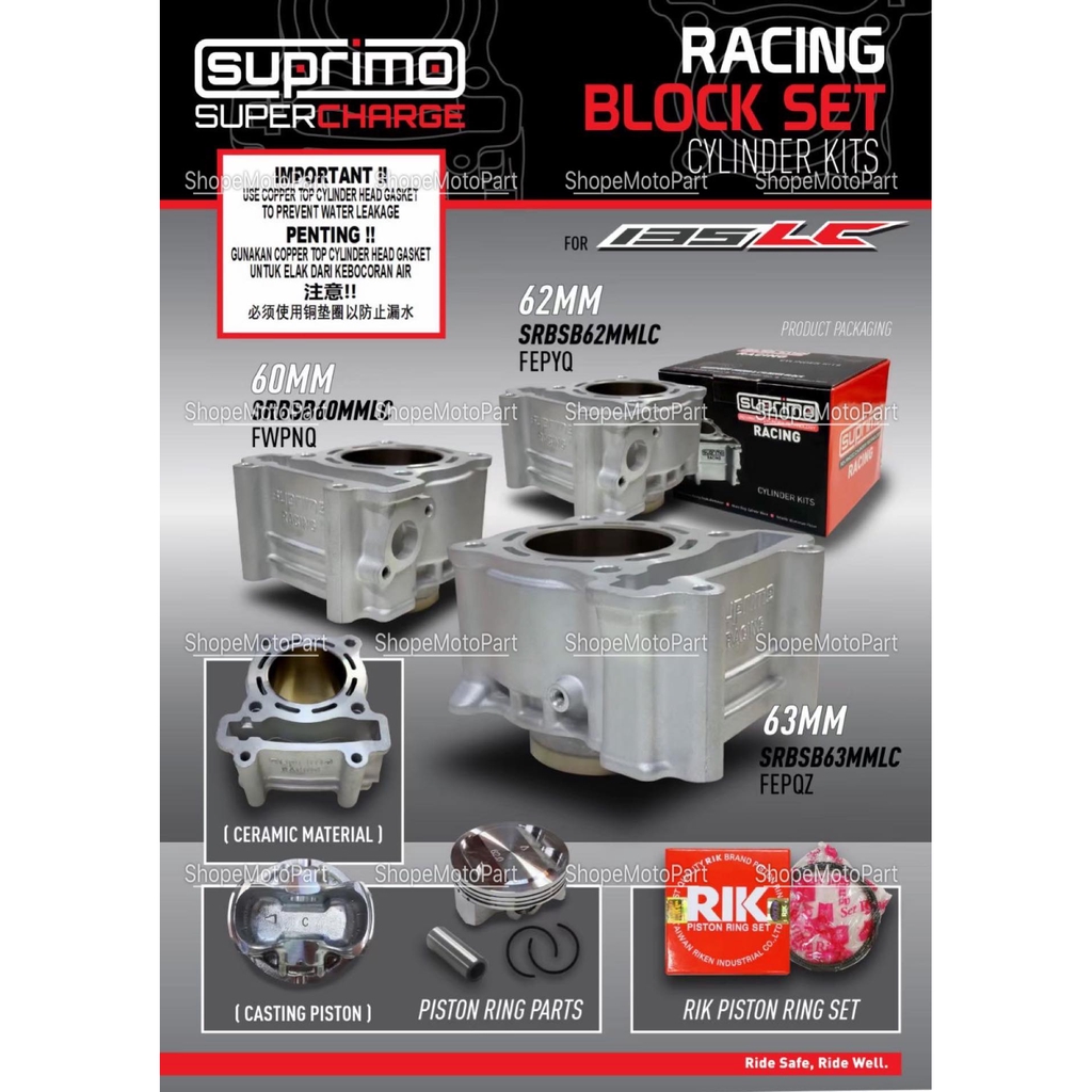 Suprimo Lc Lc Lc Racing Ceramic Cylinder Block Blok Mm Mm