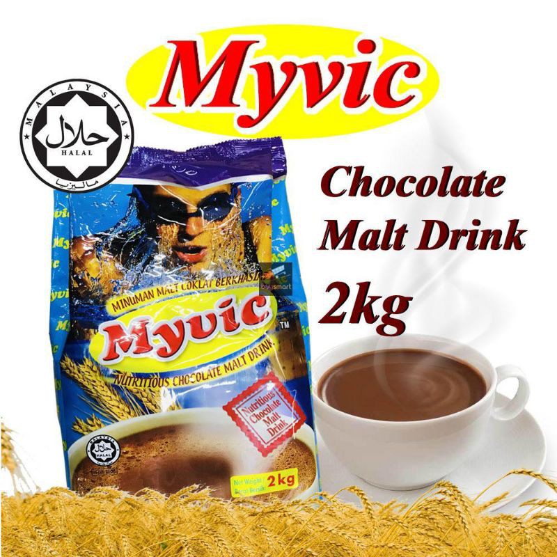 Myvic Chocolate Malt Drink 1kg 2kg Minuman Coklat Minuman Koko Shopee