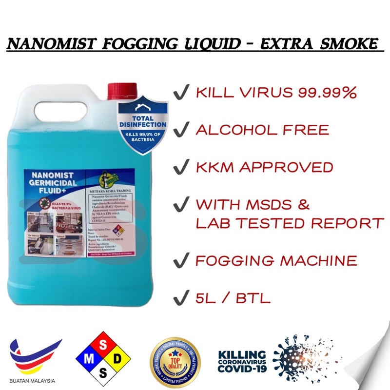 Fogging Liquid Disinfectant Sanitiser Nanomist Liquid L Btl Shopee