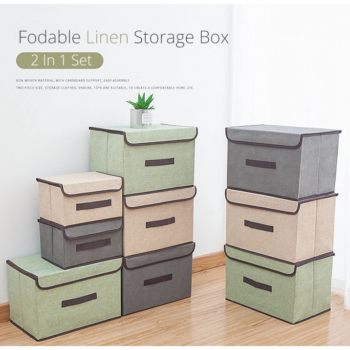 Storage Box Foldable Wardrobe Storage Box Clothes Organizer 2 In 1