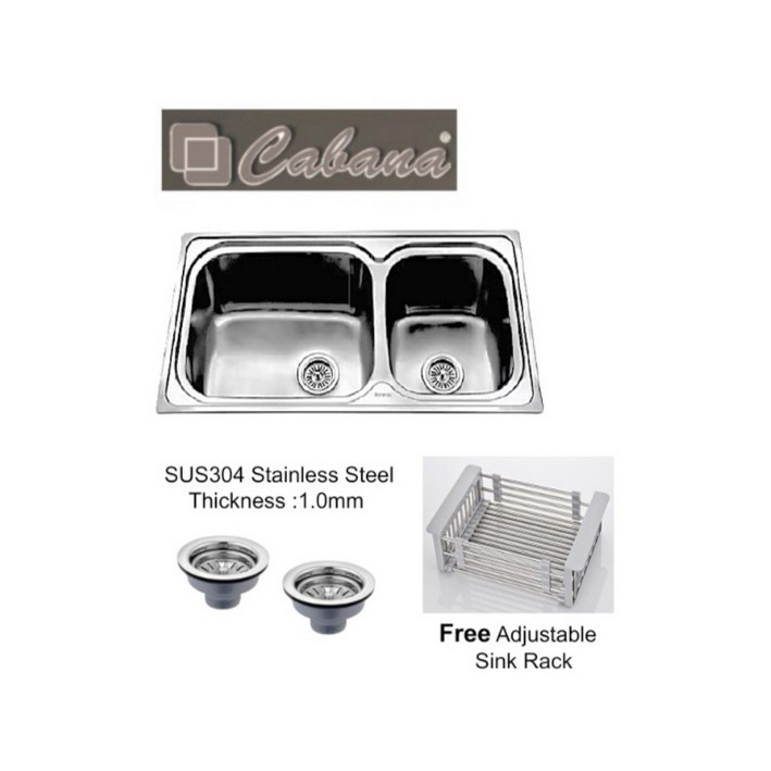 Cabana Cks Sus Stainless Steel Sink With Free Sink Rack Shopee